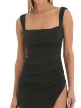 Lucy in the Sky Women's Black Mini Dress With Side Slit Size S